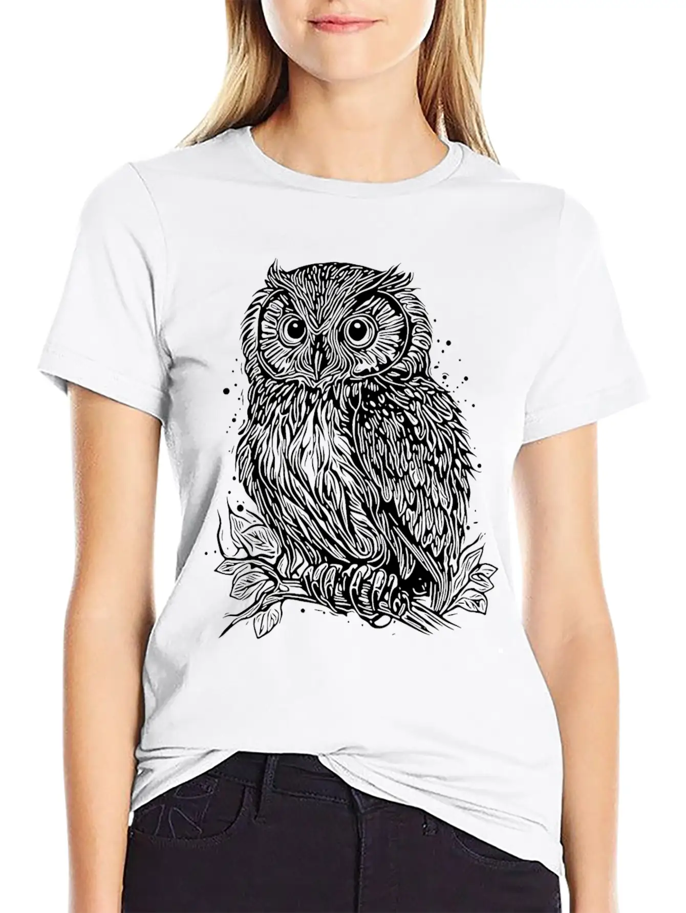Forest Owl Nature Motif For Owl Lovers Relaxed Everyday Tee – Lightweight And Durable Cotton