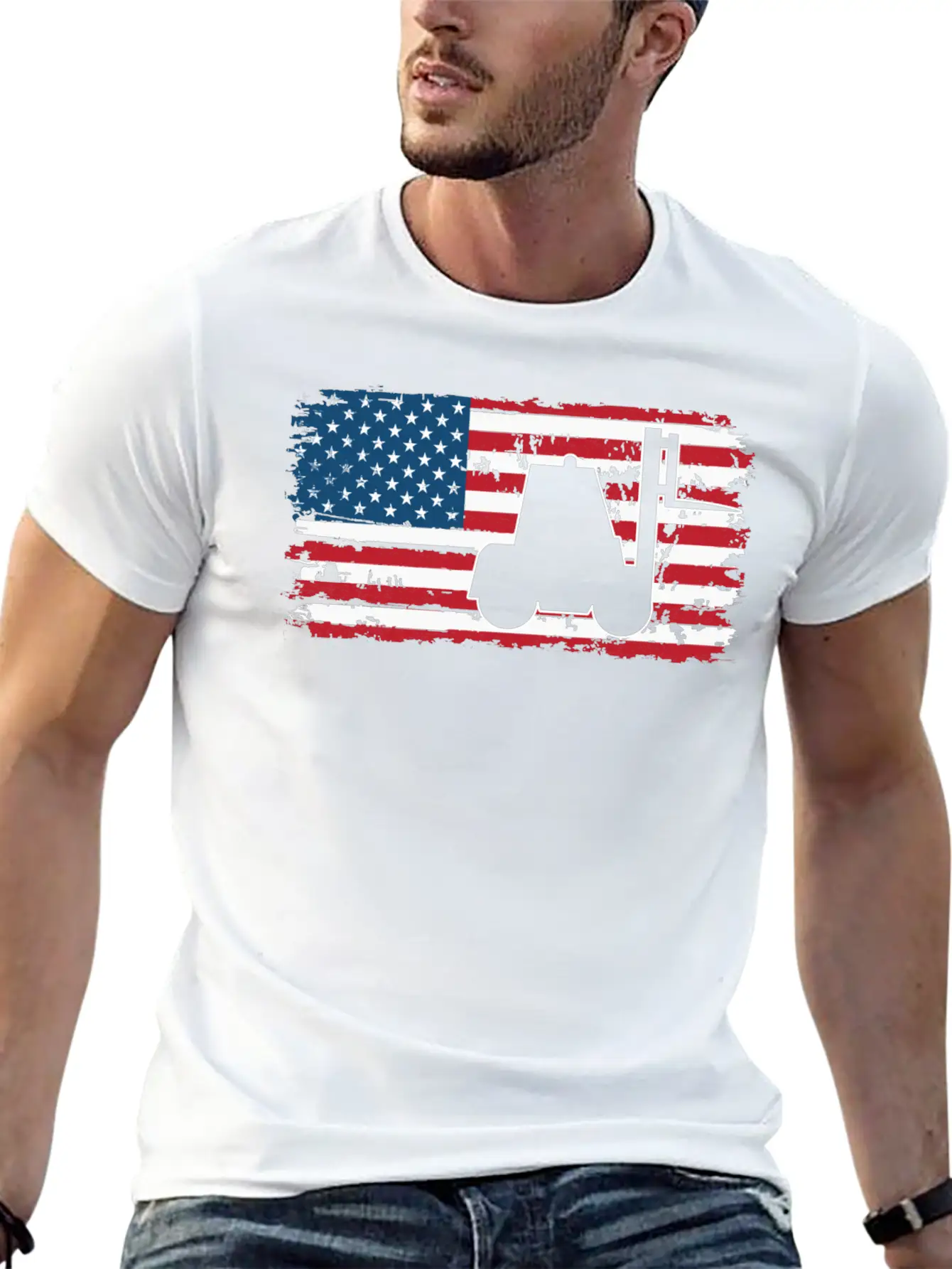 Forklift Driver Usa Flag Basic Graphic T-Shirt – Daily Comfort In Soft Cotton