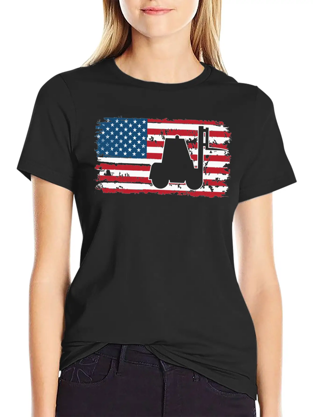Forklift Driver Usa Flag Basic Graphic T-Shirt – Daily Comfort In Soft Cotton