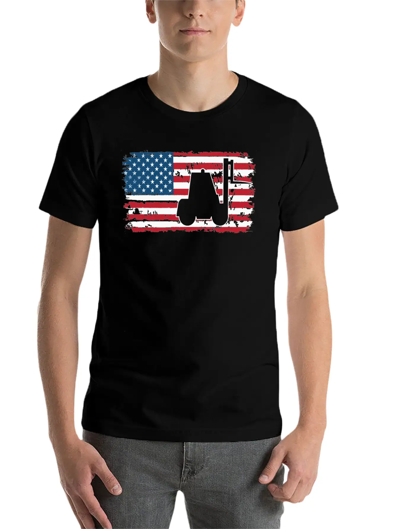 Forklift Driver Usa Flag Basic Graphic T-Shirt – Daily Comfort In Soft Cotton