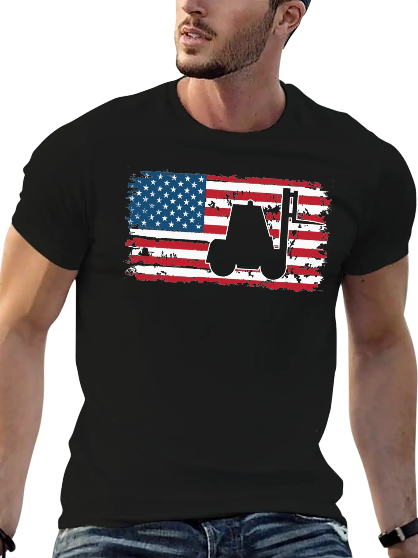 Forklift Driver Usa Flag Basic Graphic T-Shirt – Daily Comfort In Soft Cotton