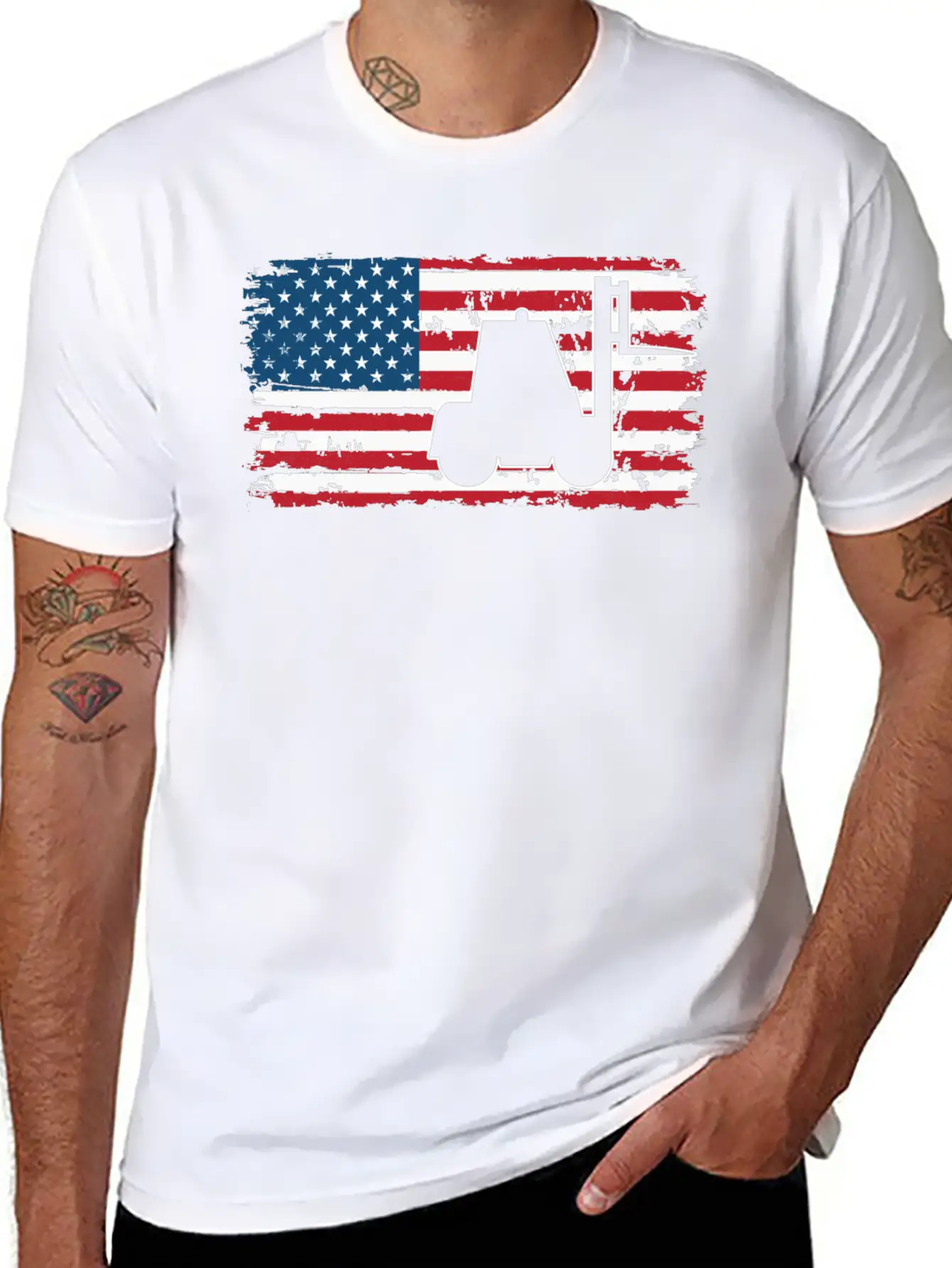 Forklift Driver Usa Flag Basic Graphic T-Shirt – Daily Comfort In Soft Cotton