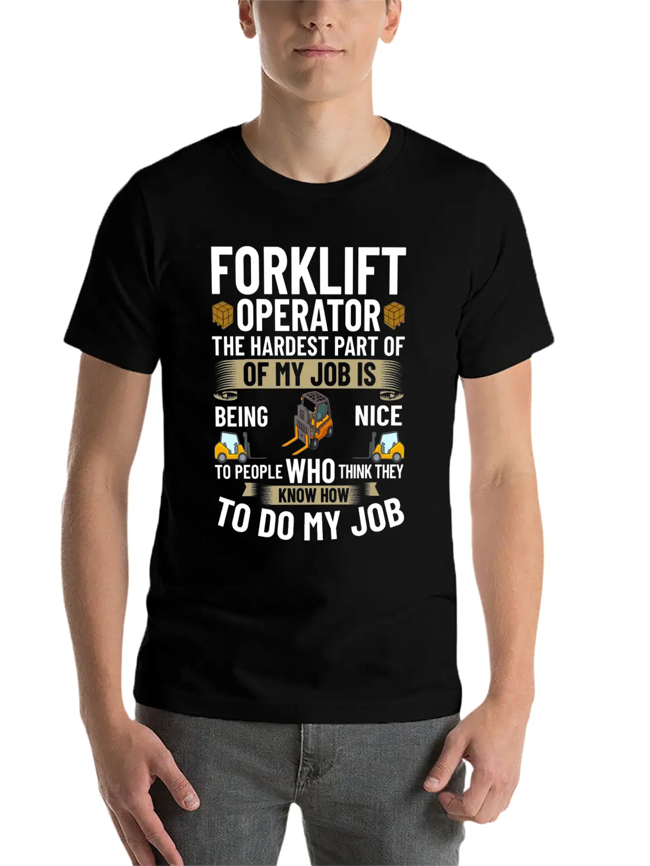 Forklift Operator Driver Lift Truck Training Relaxed Everyday Tee – Lightweight And Durable Cotton