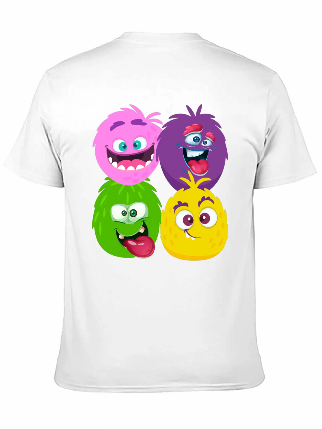 Four Weird Monster Faces Unisex Casual T-Shirt – Clean Design For Daily Comfort