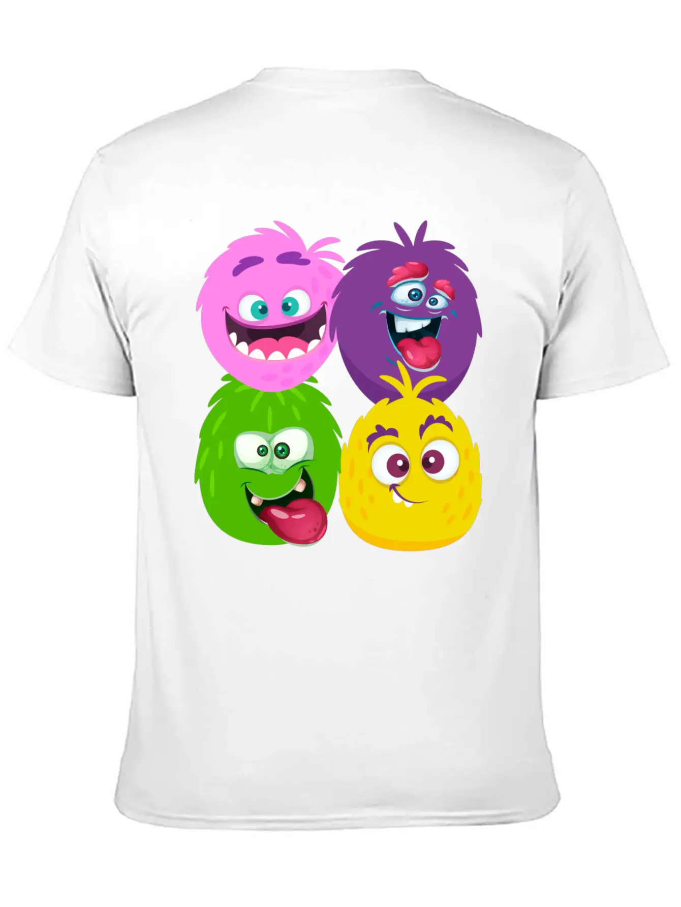 Four Weird Monster Faces Unisex Casual T-Shirt – Clean Design For Daily Comfort