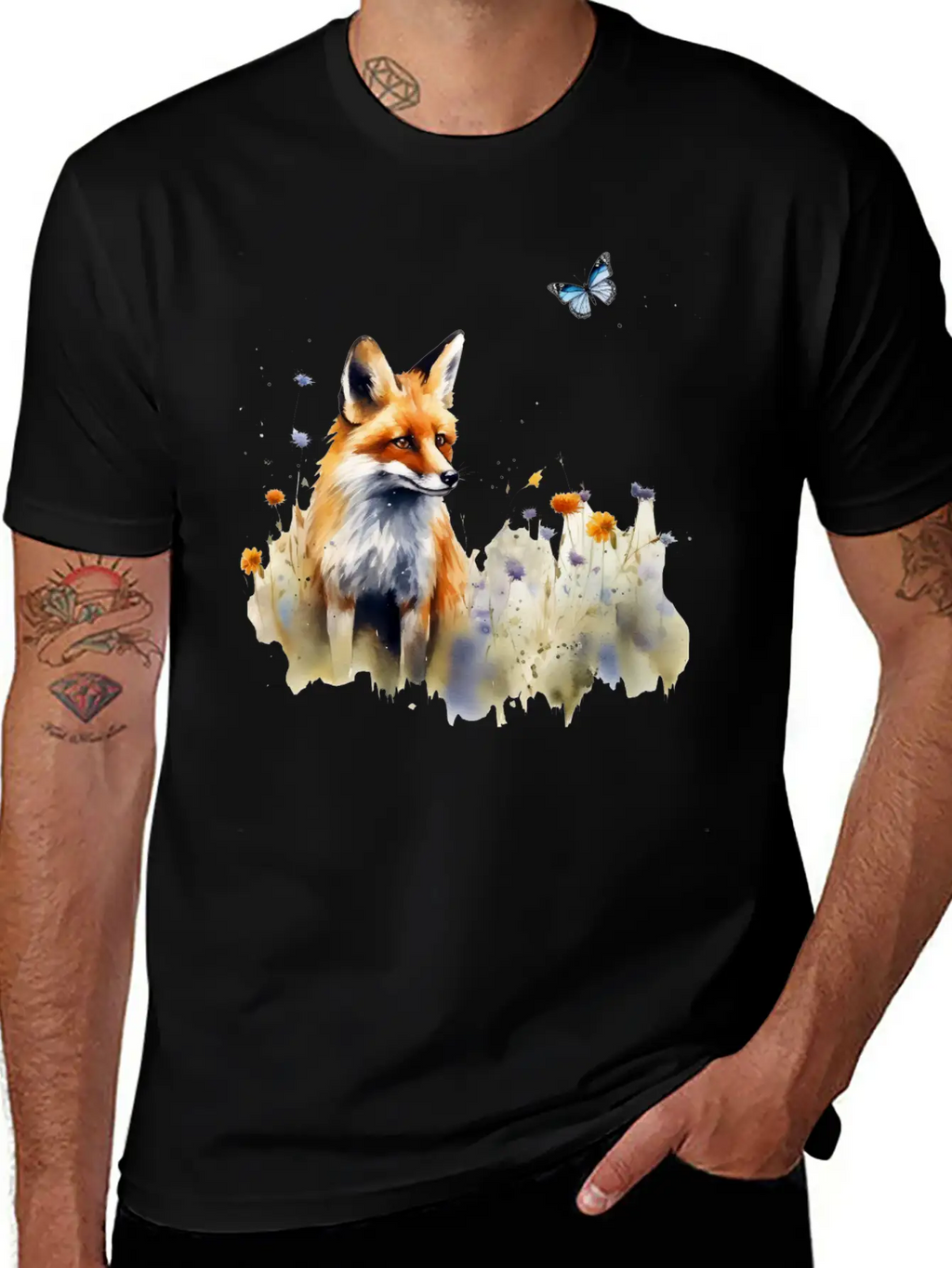 Fox In A Meadow Timeless Short Sleeve Tee – Comfy And Minimalist Design