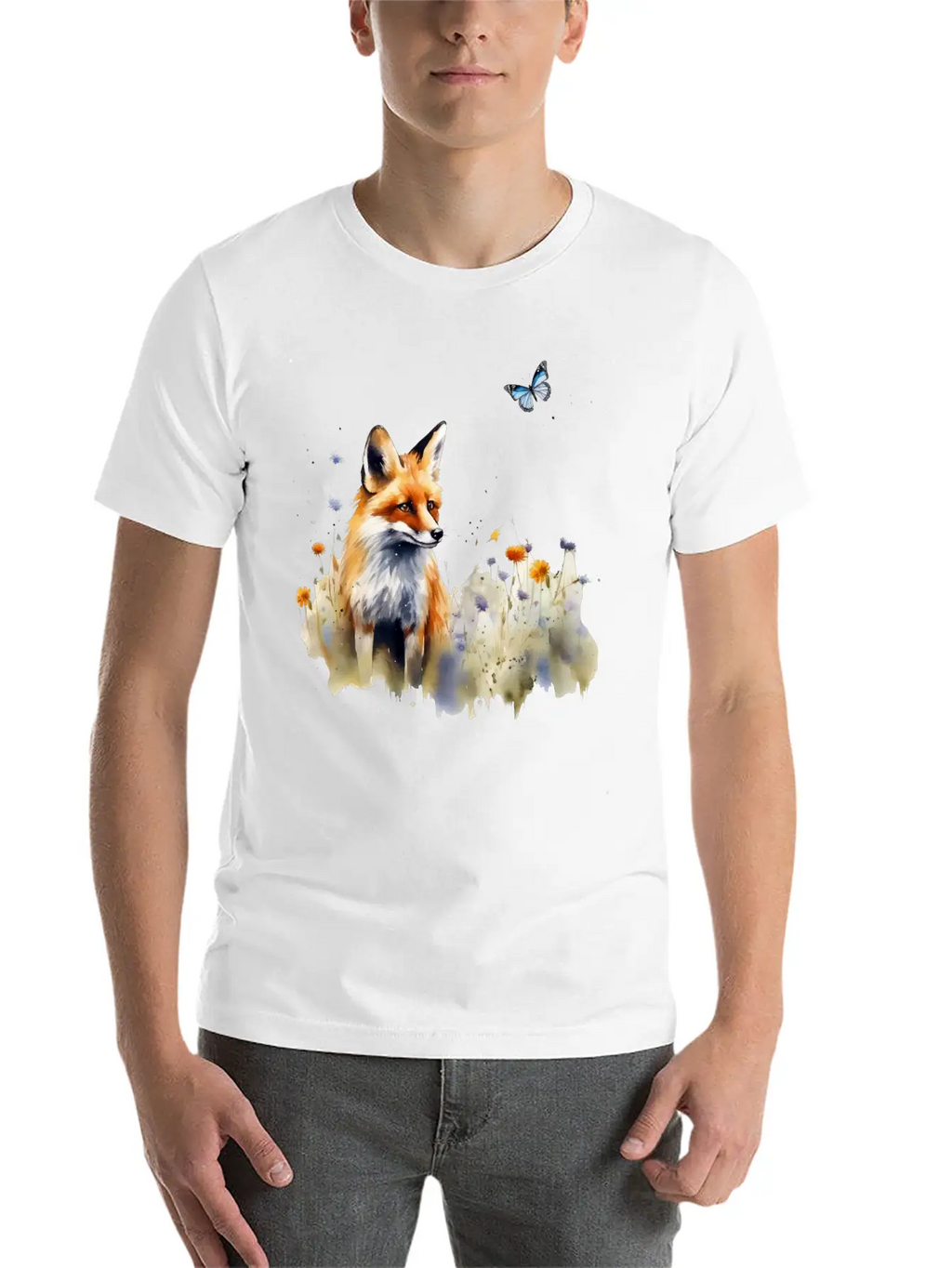 Fox In A Meadow Timeless Short Sleeve Tee – Comfy And Minimalist Design