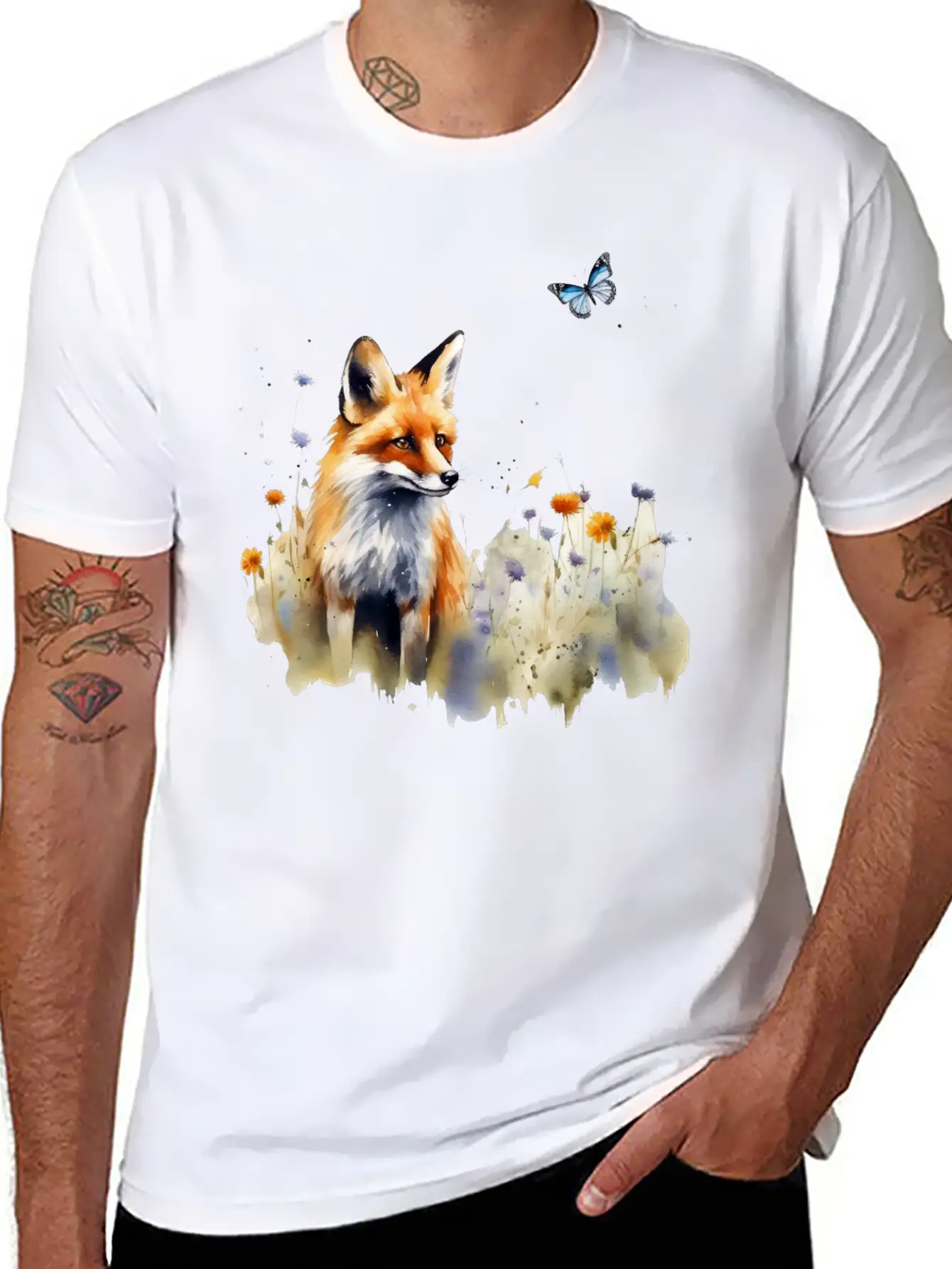 Fox In A Meadow Timeless Short Sleeve Tee – Comfy And Minimalist Design