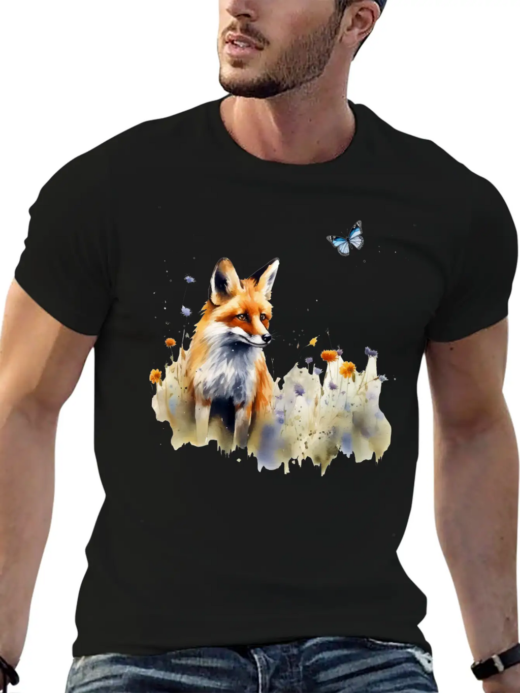 Fox In A Meadow Timeless Short Sleeve Tee – Comfy And Minimalist Design