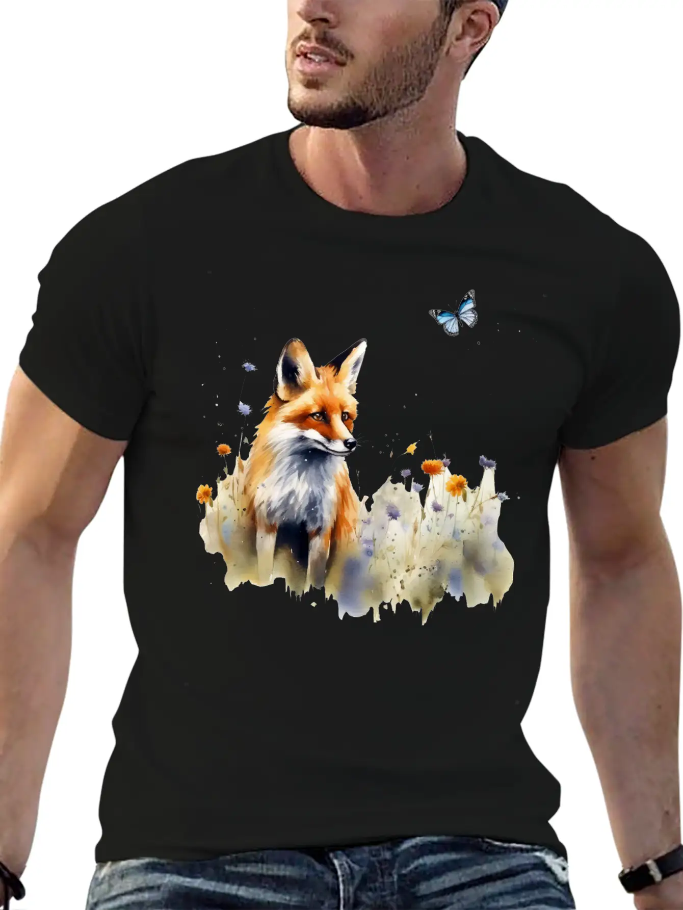 Fox In A Meadow Timeless Short Sleeve Tee – Comfy And Minimalist Design