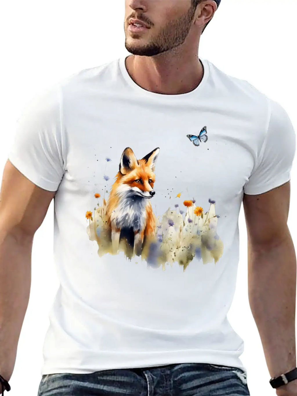 Fox In A Meadow Timeless Short Sleeve Tee – Comfy And Minimalist Design