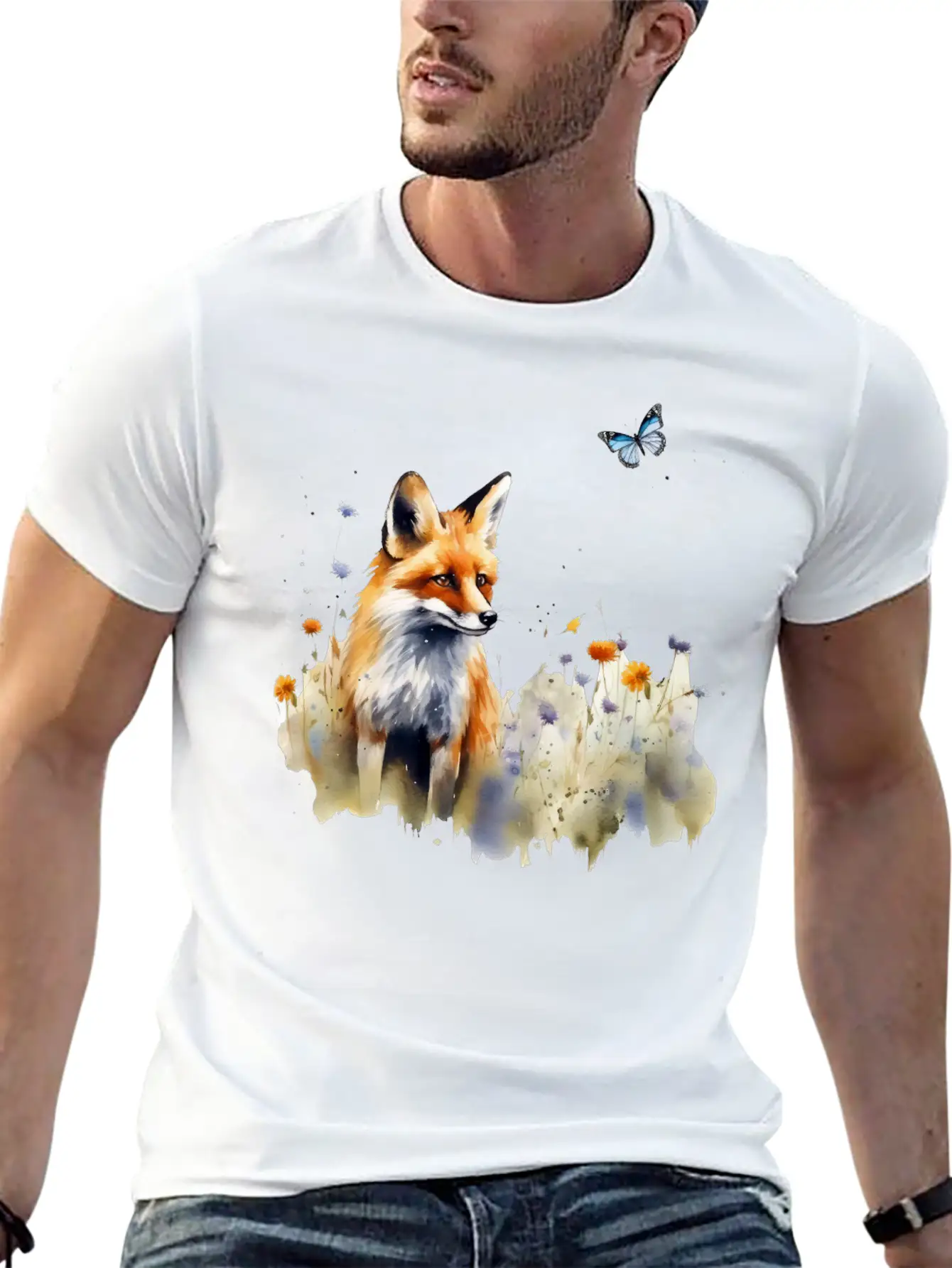 Fox In A Meadow Timeless Short Sleeve Tee – Comfy And Minimalist Design