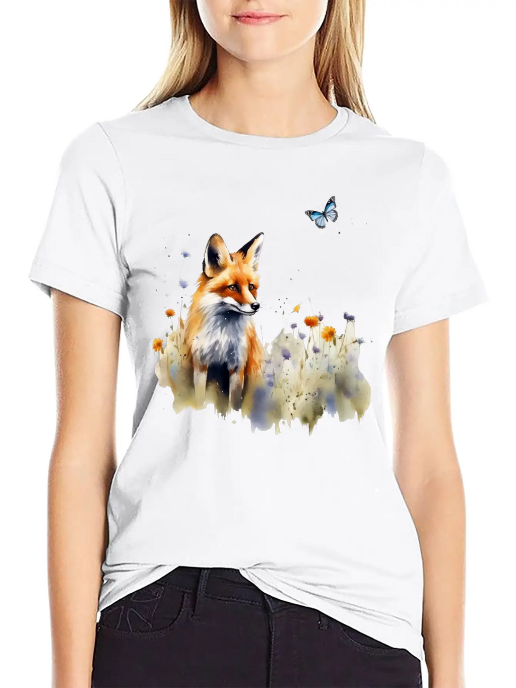Fox In A Meadow Timeless Short Sleeve Tee – Comfy And Minimalist Design