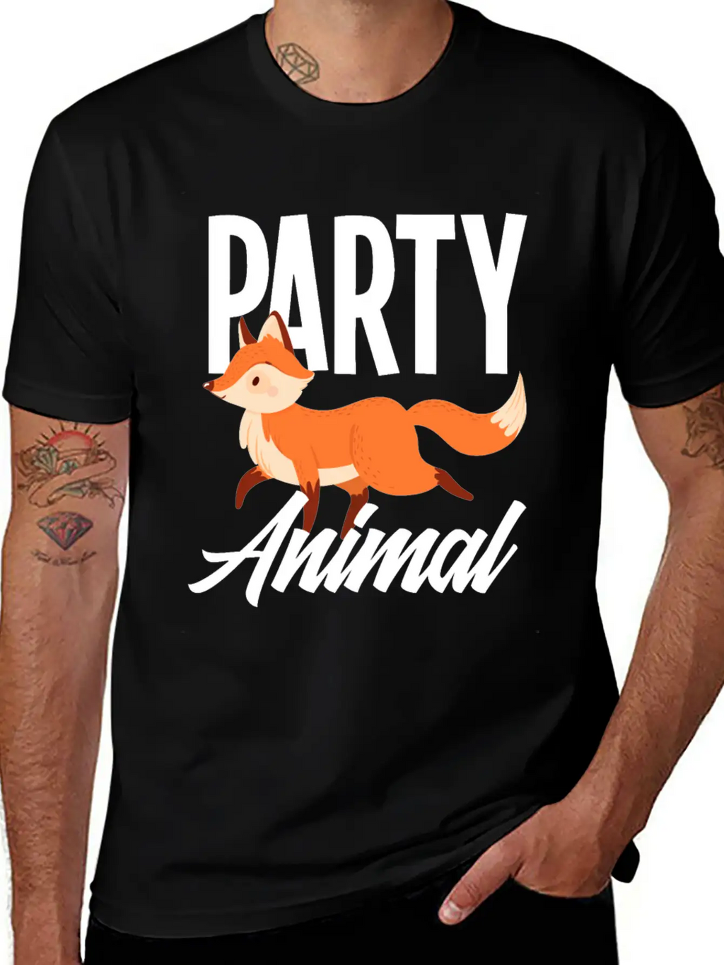 Fox Party Animal Fox Gift Essential Cotton Tee For Daily Outfits – Unisex Style