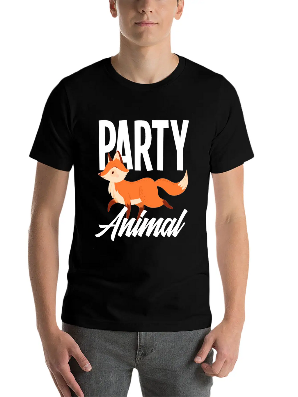 Fox Party Animal Fox Gift Essential Cotton Tee For Daily Outfits – Unisex Style