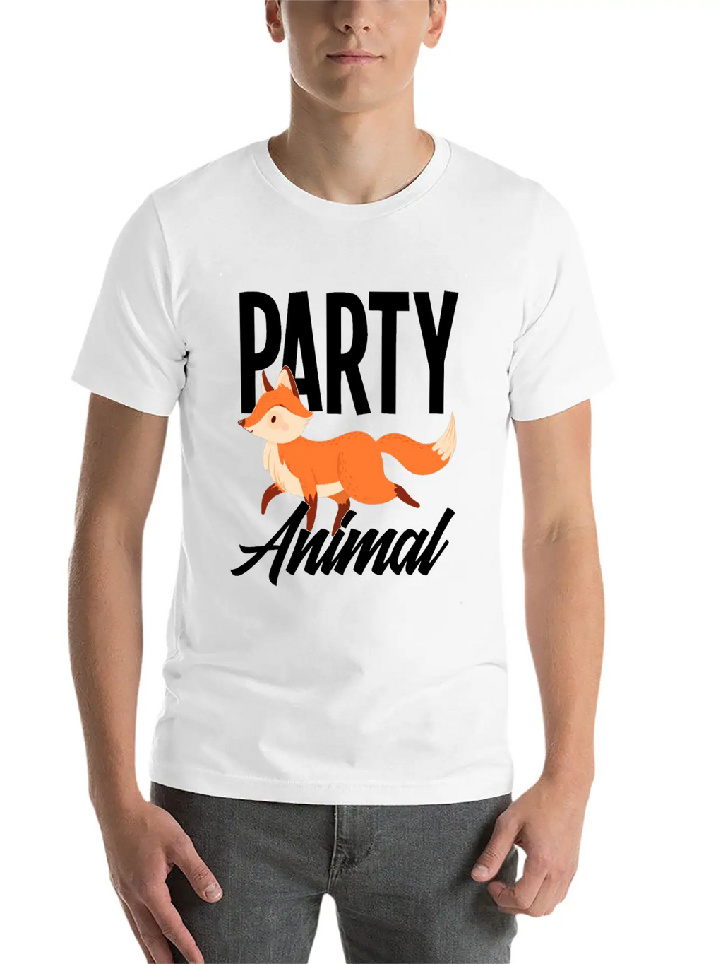 Fox Party Animal Fox Gift Essential Cotton Tee For Daily Outfits – Unisex Style