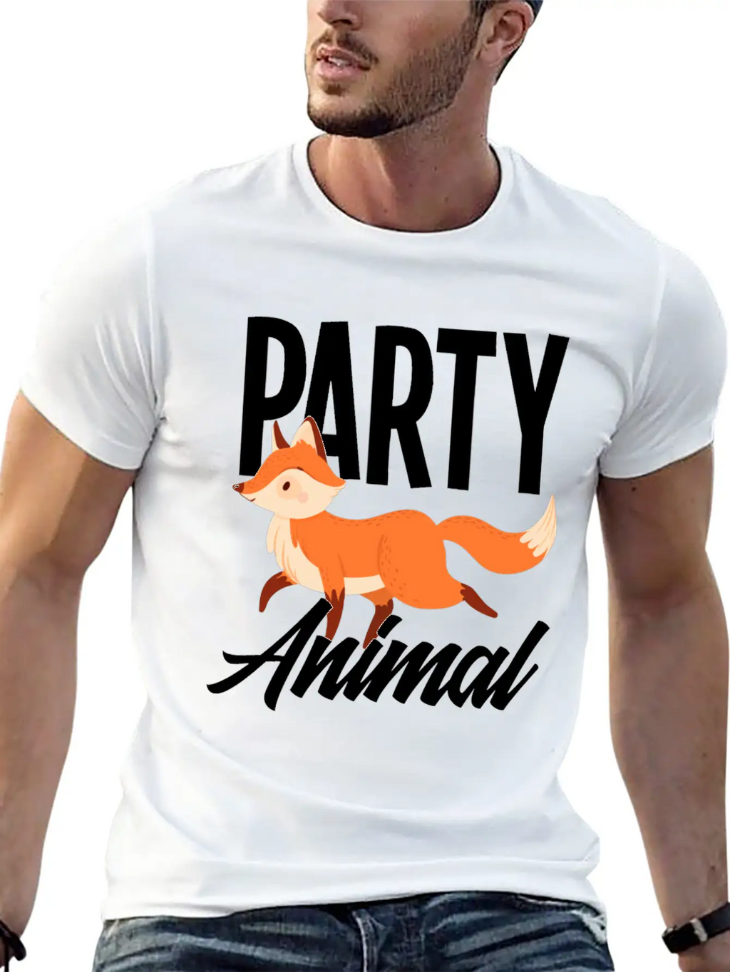 Fox Party Animal Fox Gift Essential Cotton Tee For Daily Outfits – Unisex Style