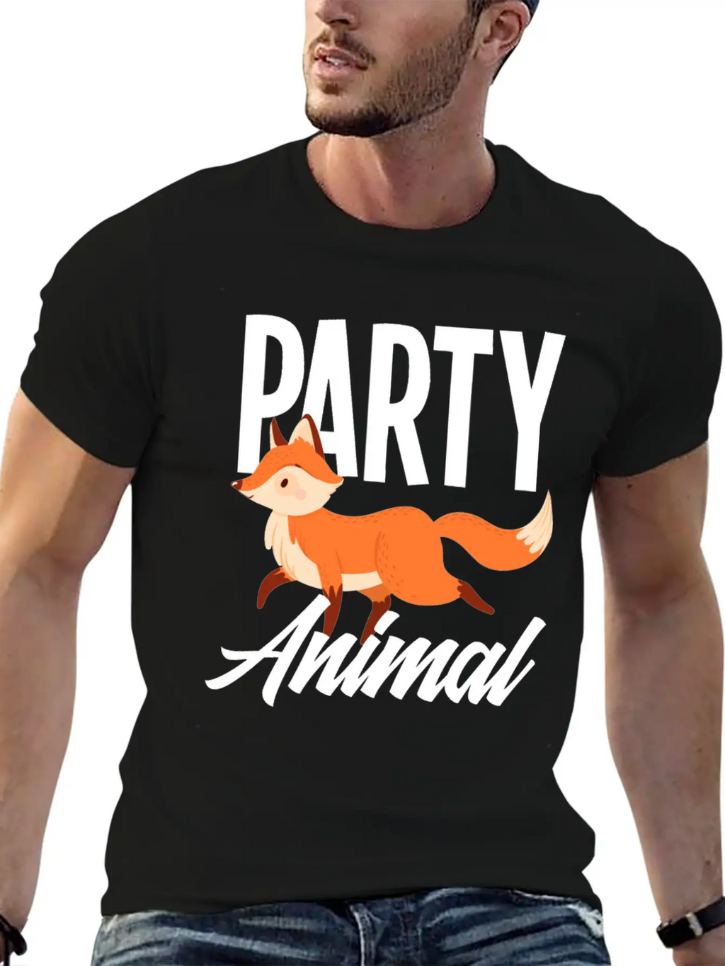 Fox Party Animal Fox Gift Essential Cotton Tee For Daily Outfits – Unisex Style