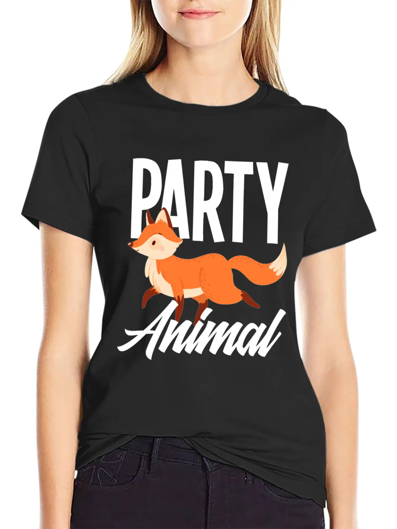 Fox Party Animal Fox Gift Essential Cotton Tee For Daily Outfits – Unisex Style