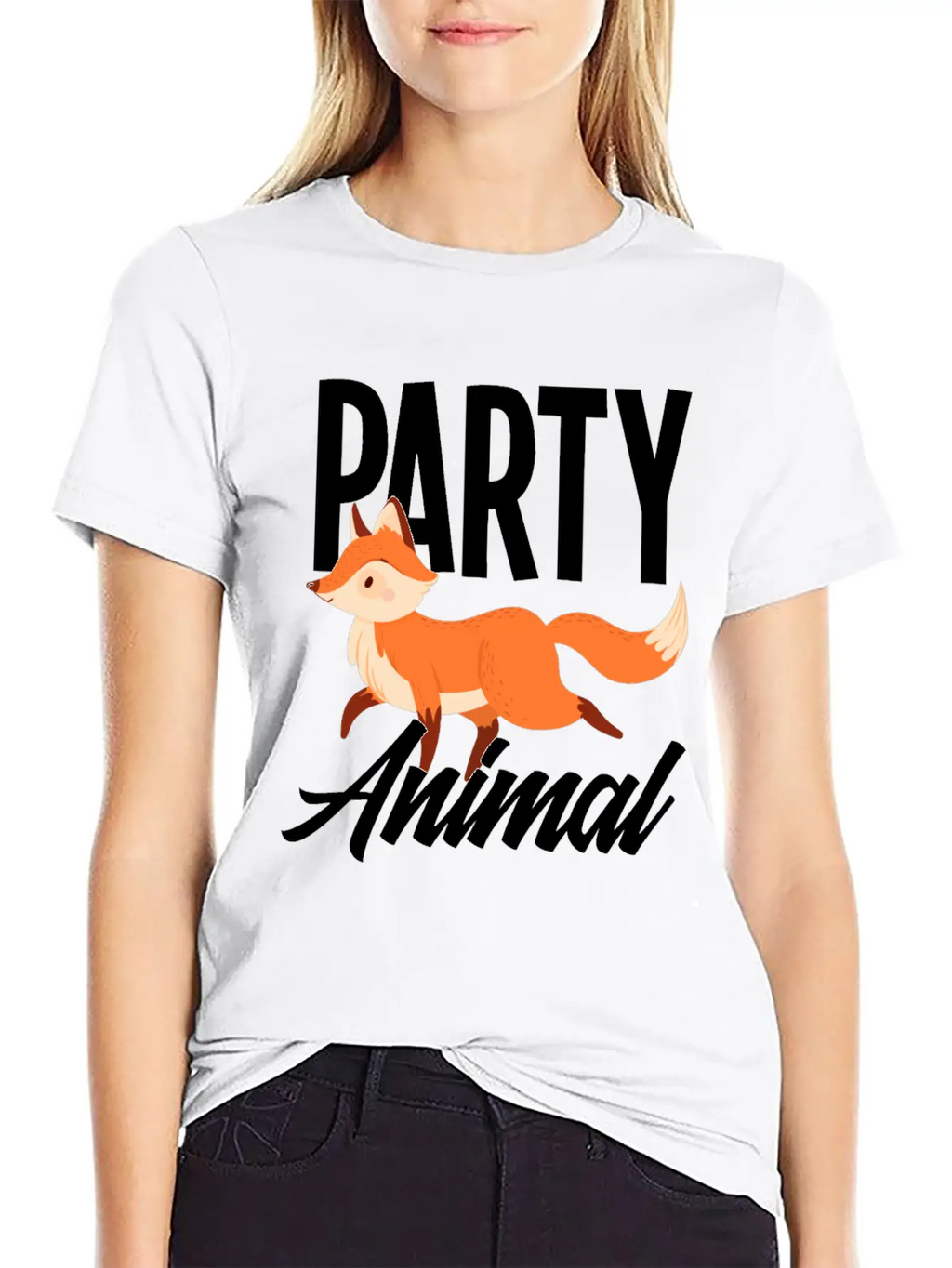 Fox Party Animal Fox Gift Essential Cotton Tee For Daily Outfits – Unisex Style