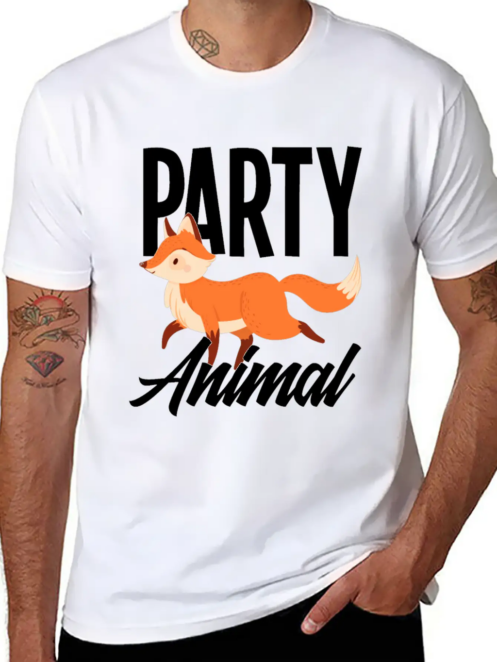 Fox Party Animal Fox Gift Essential Cotton Tee For Daily Outfits – Unisex Style