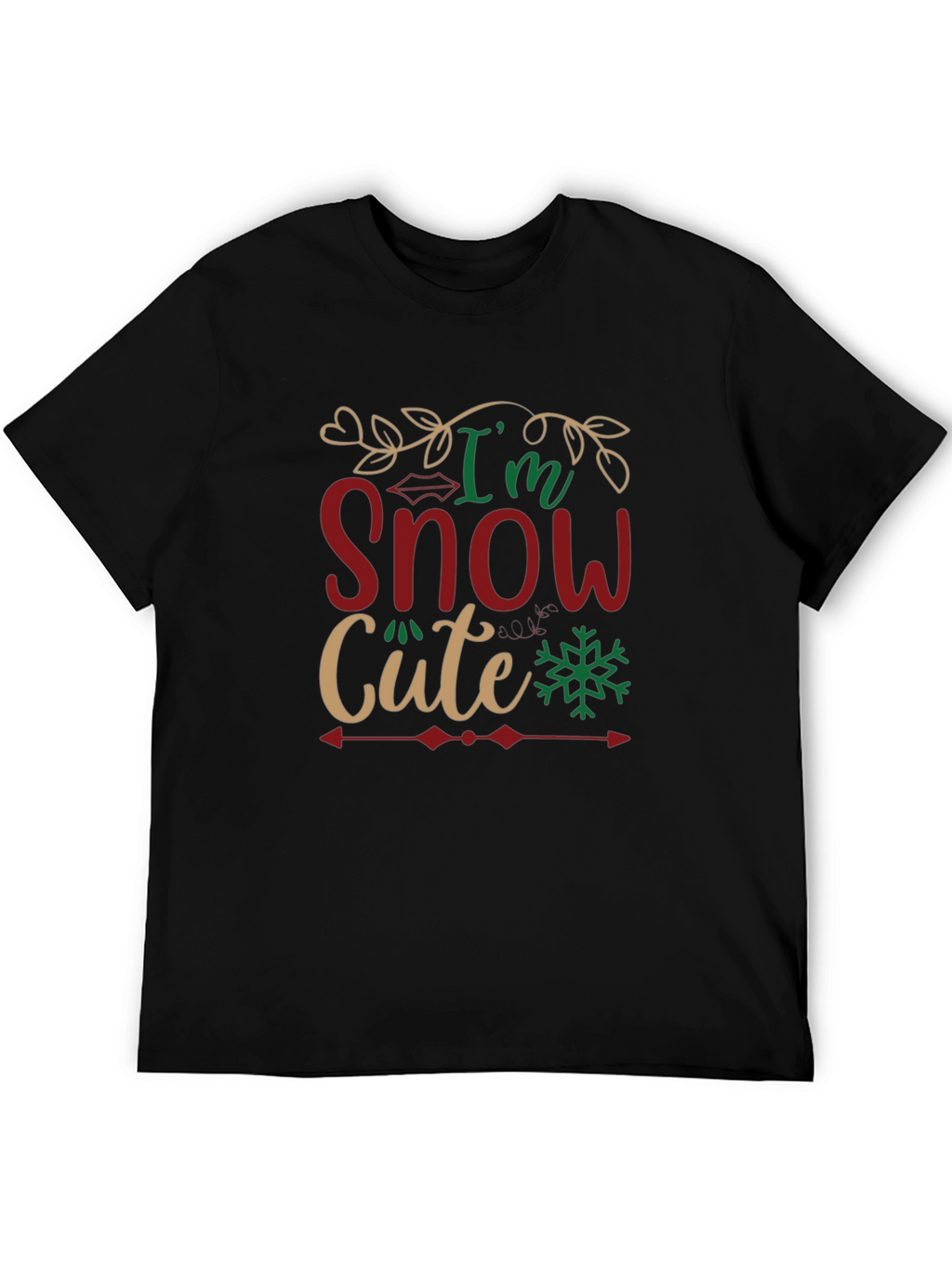 Im Snow Cute Black Graphic T-Shirt