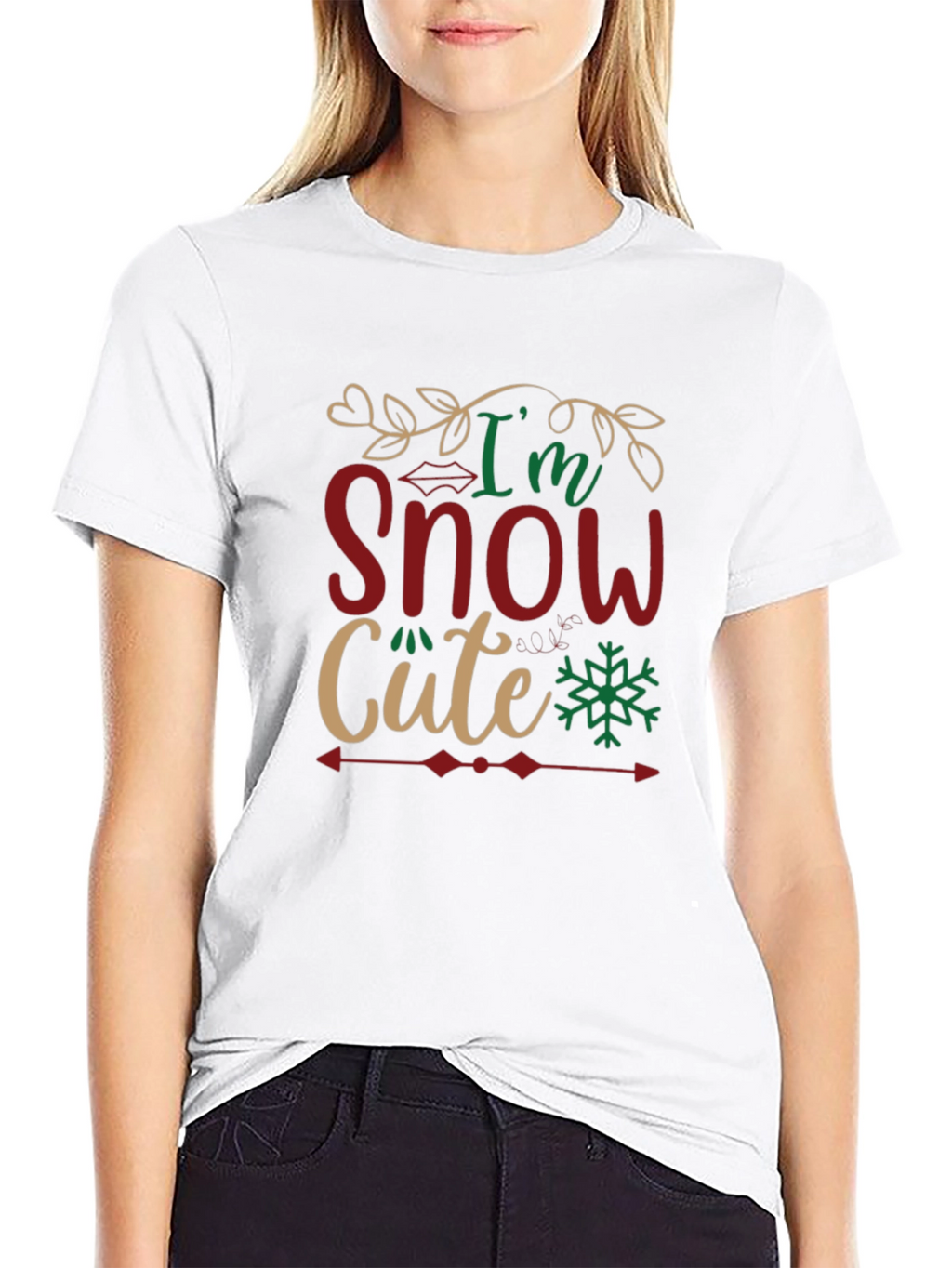 Im Snow Cute Black Graphic T-Shirt