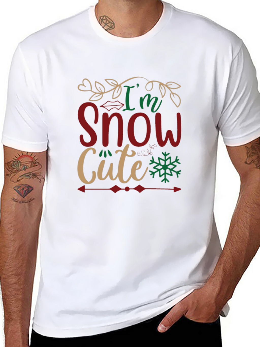 Im Snow Cute Black Graphic T-Shirt