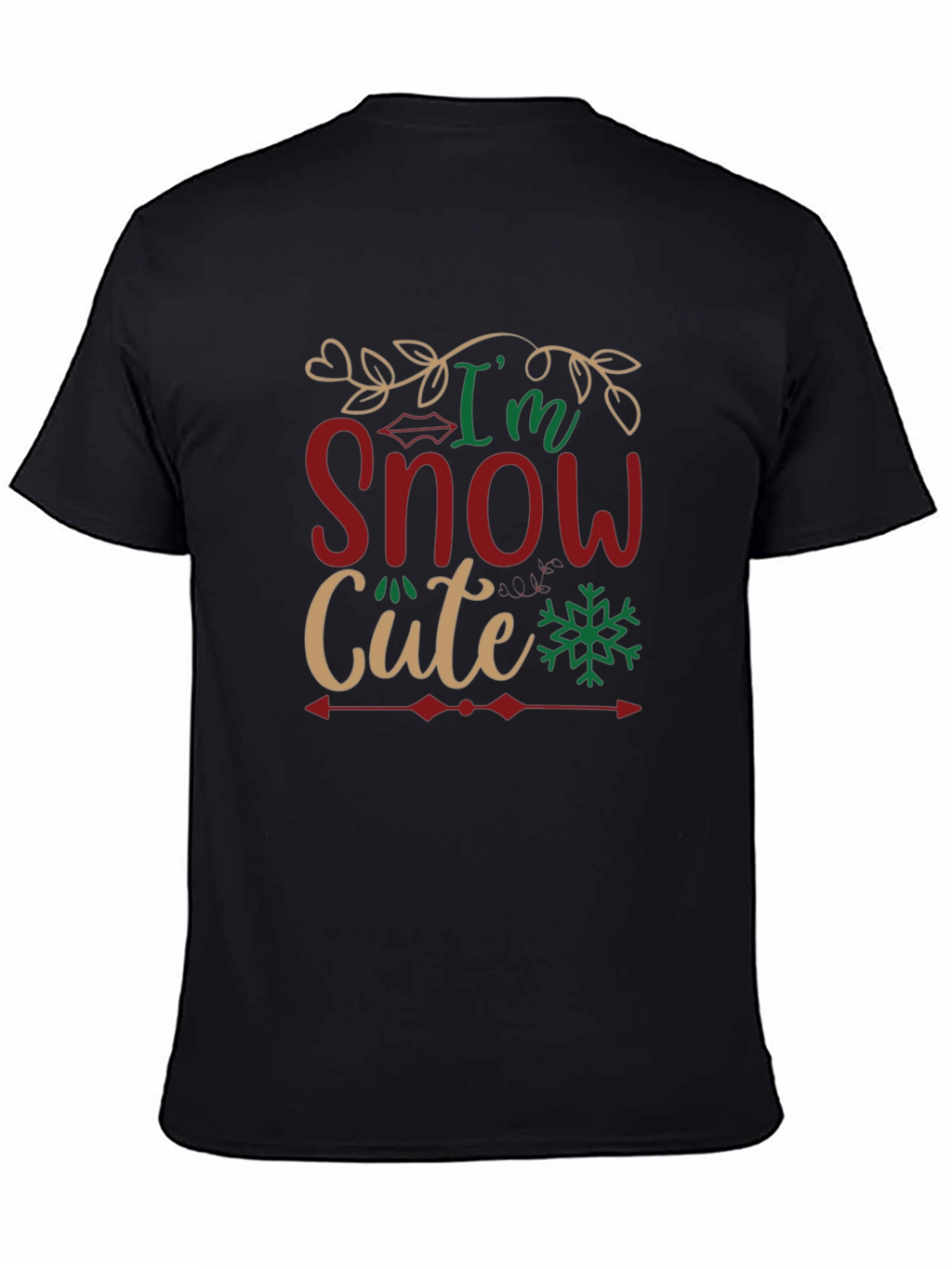 Im Snow Cute Black Graphic T-Shirt