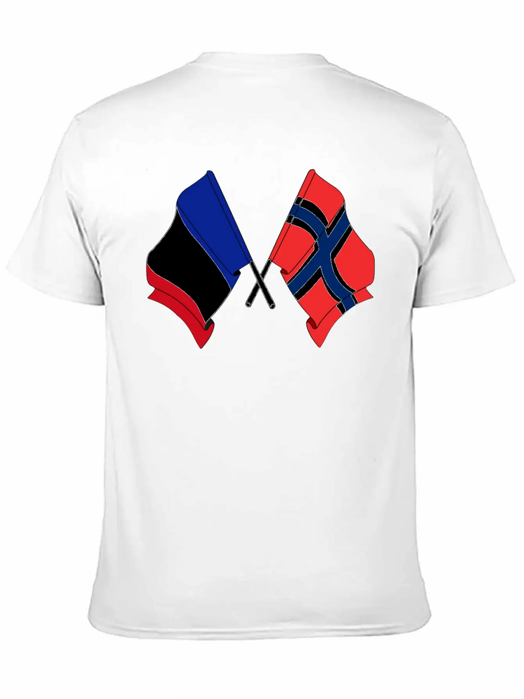 France Flag And Norway Flag Crossed Unisex Casual T-Shirt – Clean Design For Daily Comfort