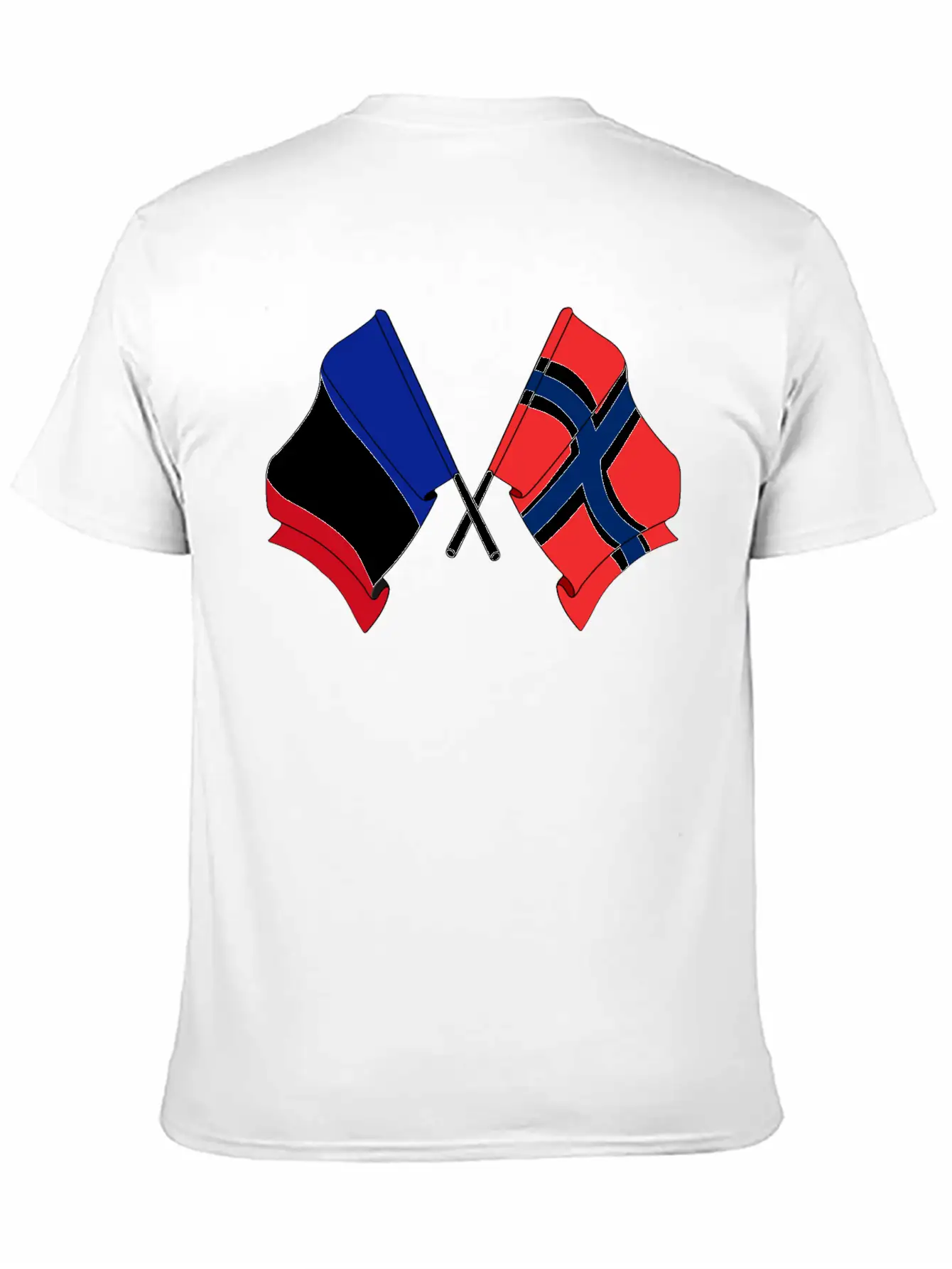 France Flag And Norway Flag Crossed Unisex Casual T-Shirt – Clean Design For Daily Comfort