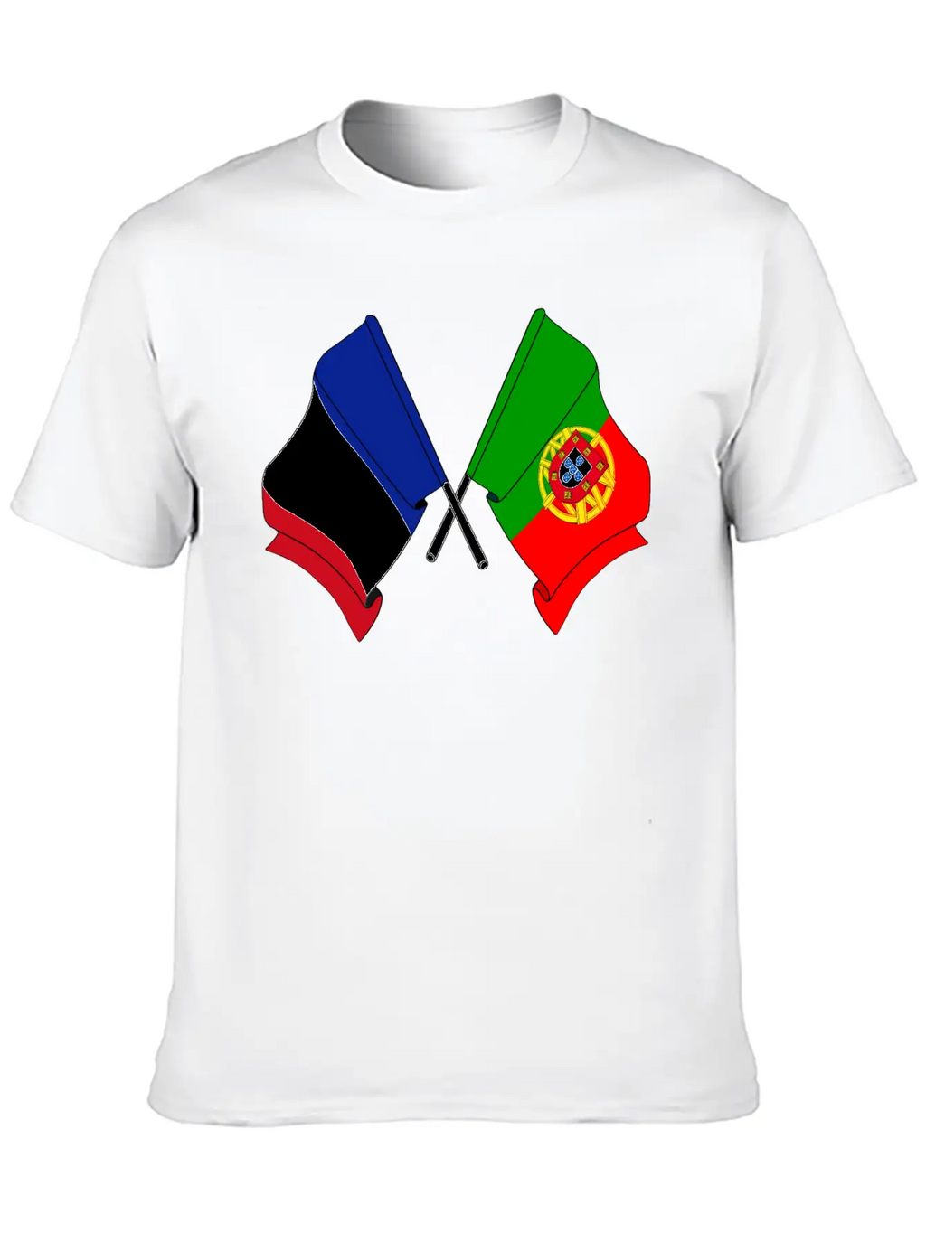 France Flag And Portugal Flag Crossed Essential Cotton Tee For Daily Outfits – Unisex Style