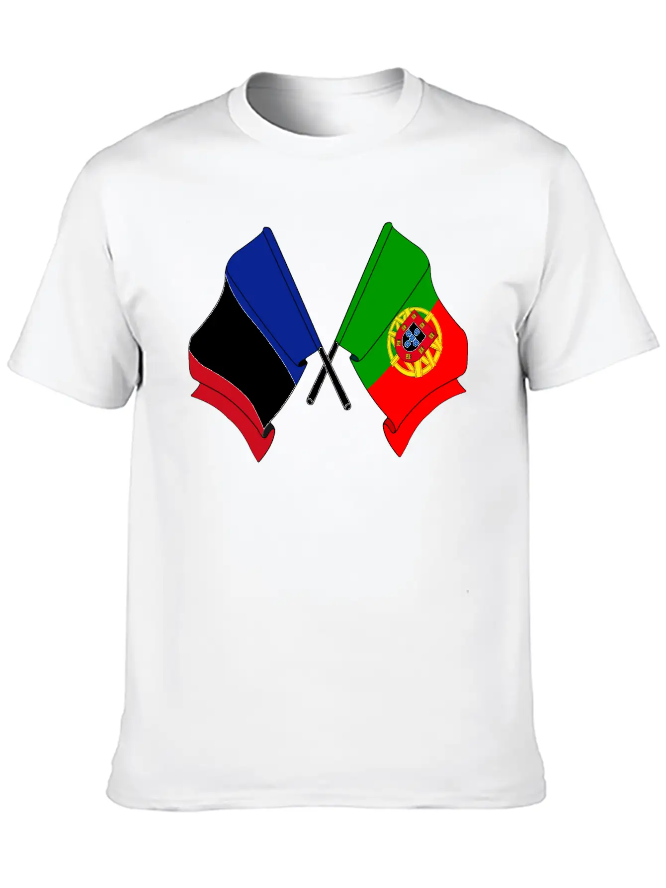 France Flag And Portugal Flag Crossed Essential Cotton Tee For Daily Outfits – Unisex Style