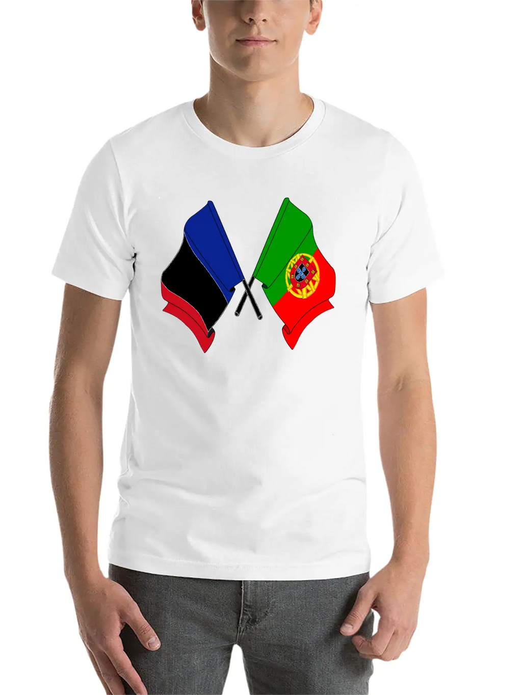 France Flag And Portugal Flag Crossed Essential Cotton Tee For Daily Outfits – Unisex Style