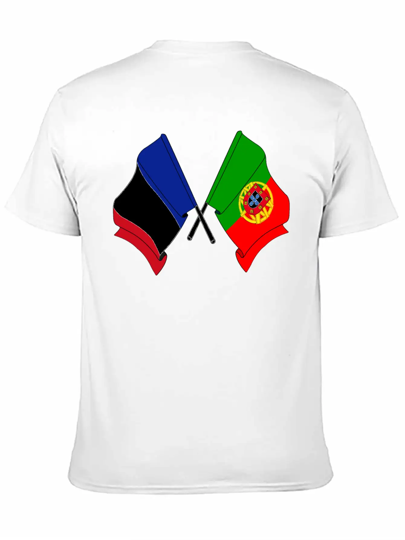 France Flag And Portugal Flag Crossed Essential Cotton Tee For Daily Outfits – Unisex Style
