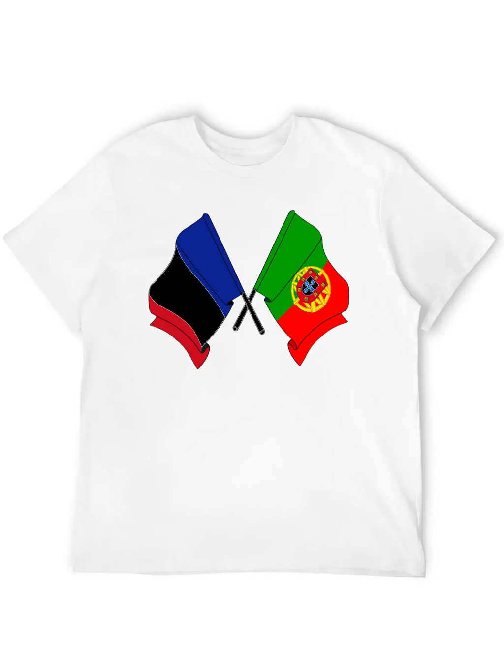 France Flag And Portugal Flag Crossed Essential Cotton Tee For Daily Outfits – Unisex Style