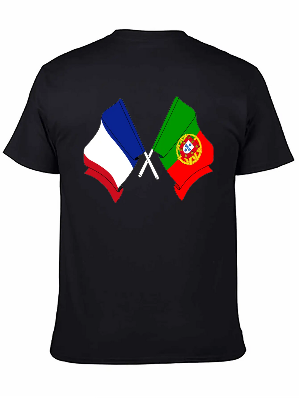 France Flag And Portugal Flag Crossed Essential Cotton Tee For Daily Outfits – Unisex Style