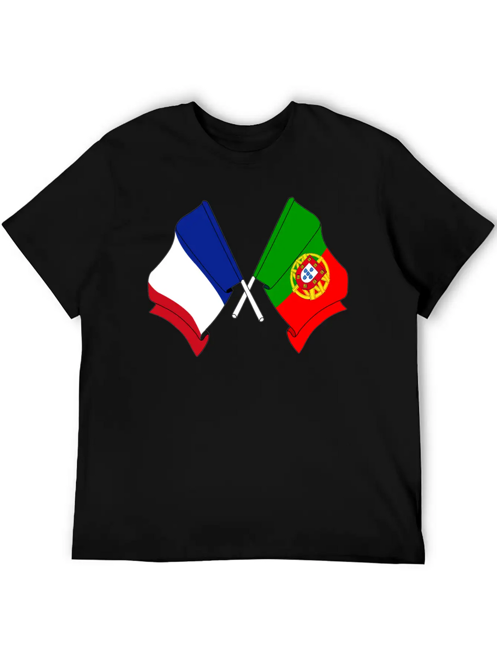 France Flag And Portugal Flag Crossed Essential Cotton Tee For Daily Outfits – Unisex Style