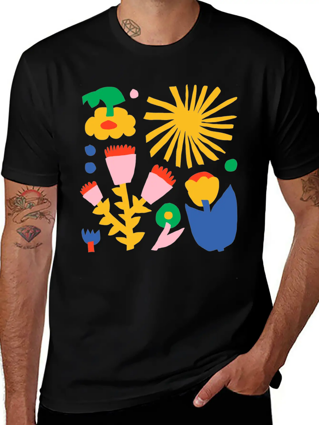 Fred Abstract Collage No1 Stylish Everyday T-Shirt – Unisex Basic Cotton Tee