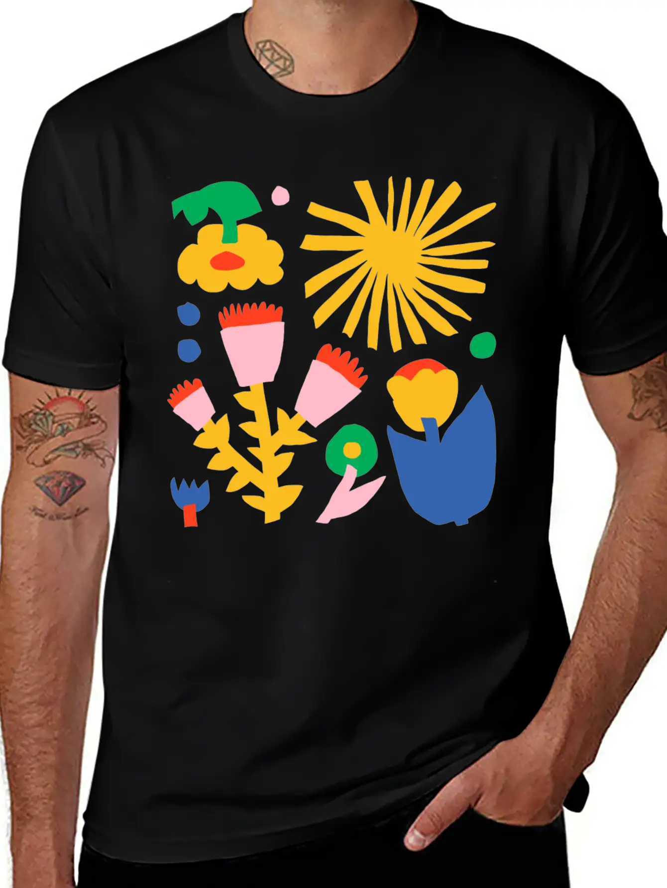 Fred Abstract Collage No1 Stylish Everyday T-Shirt – Unisex Basic Cotton Tee