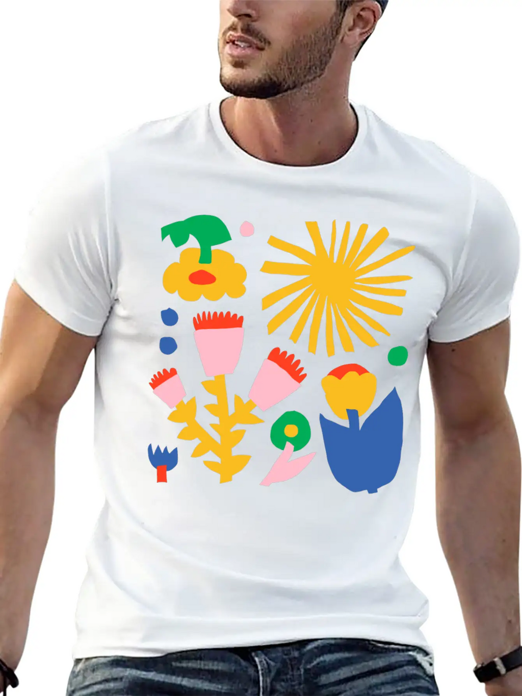 Fred Abstract Collage No1 Stylish Everyday T-Shirt – Unisex Basic Cotton Tee