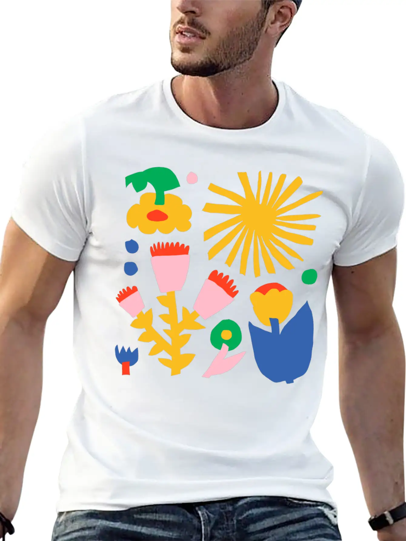 Fred Abstract Collage No1 Stylish Everyday T-Shirt – Unisex Basic Cotton Tee