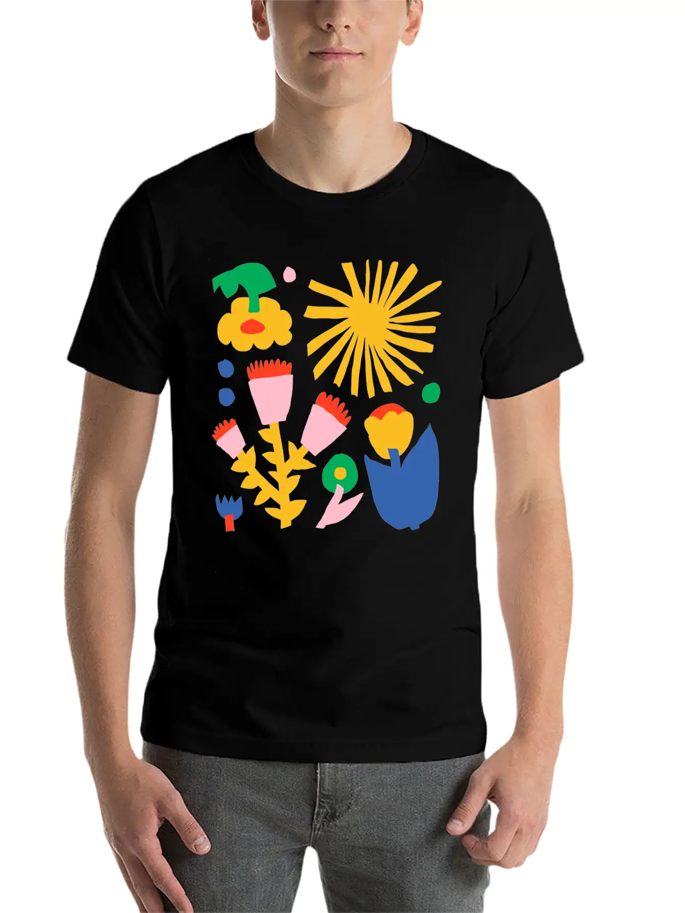 Fred Abstract Collage No1 Stylish Everyday T-Shirt – Unisex Basic Cotton Tee