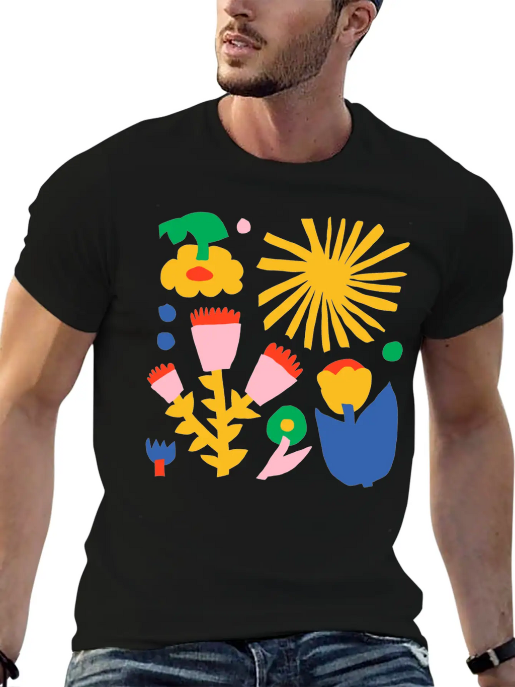 Fred Abstract Collage No1 Stylish Everyday T-Shirt – Unisex Basic Cotton Tee