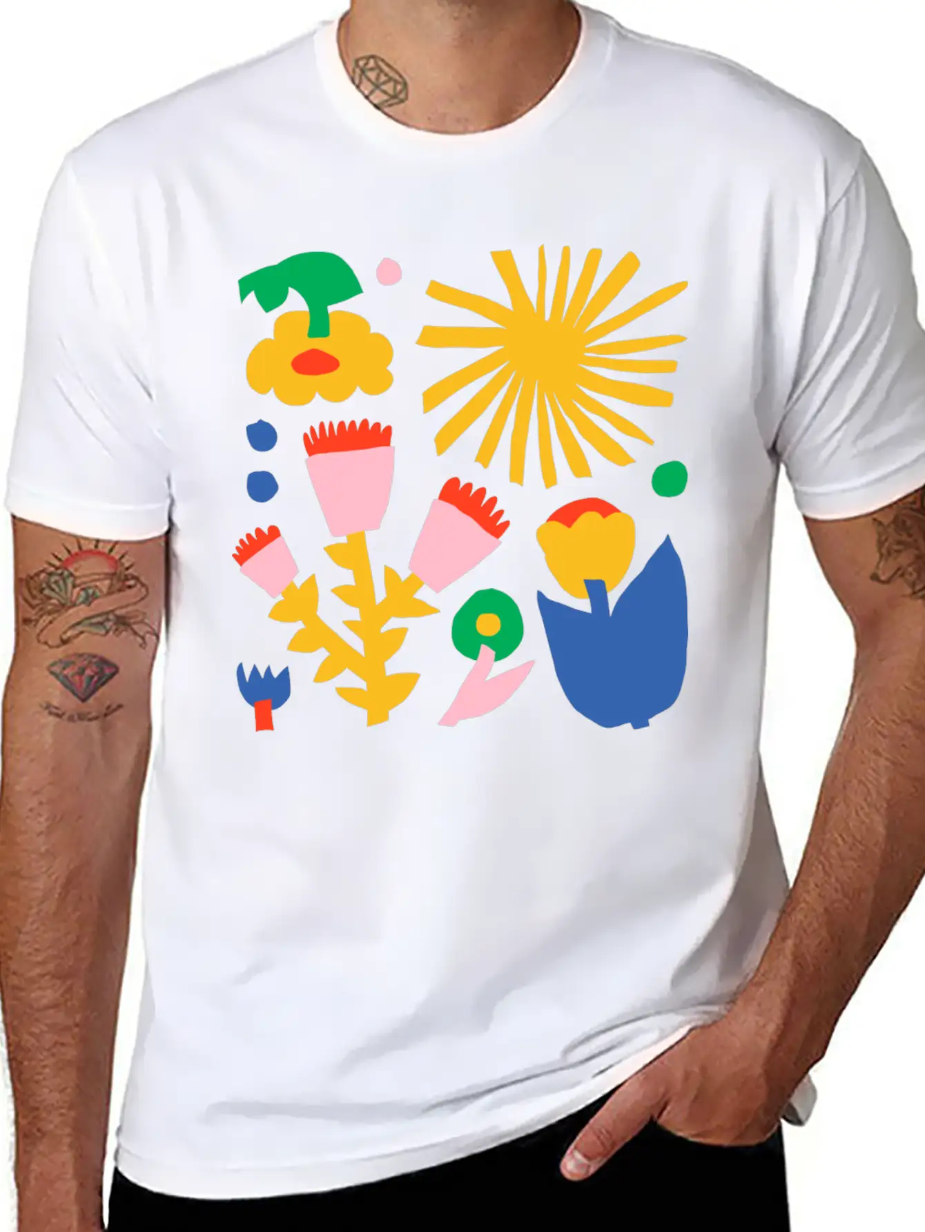 Fred Abstract Collage No1 Stylish Everyday T-Shirt – Unisex Basic Cotton Tee