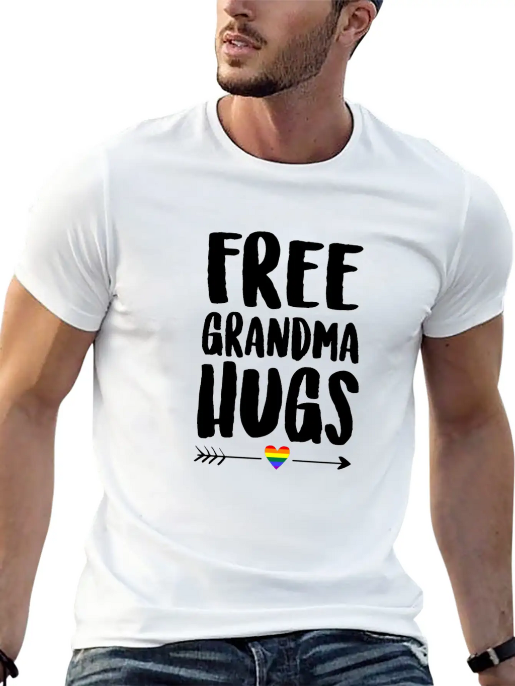 Free Grandma Hugs Arrow Rainbow Gay Pride TShirt Classic Cotton Tee – Unisex Comfort For Any Season