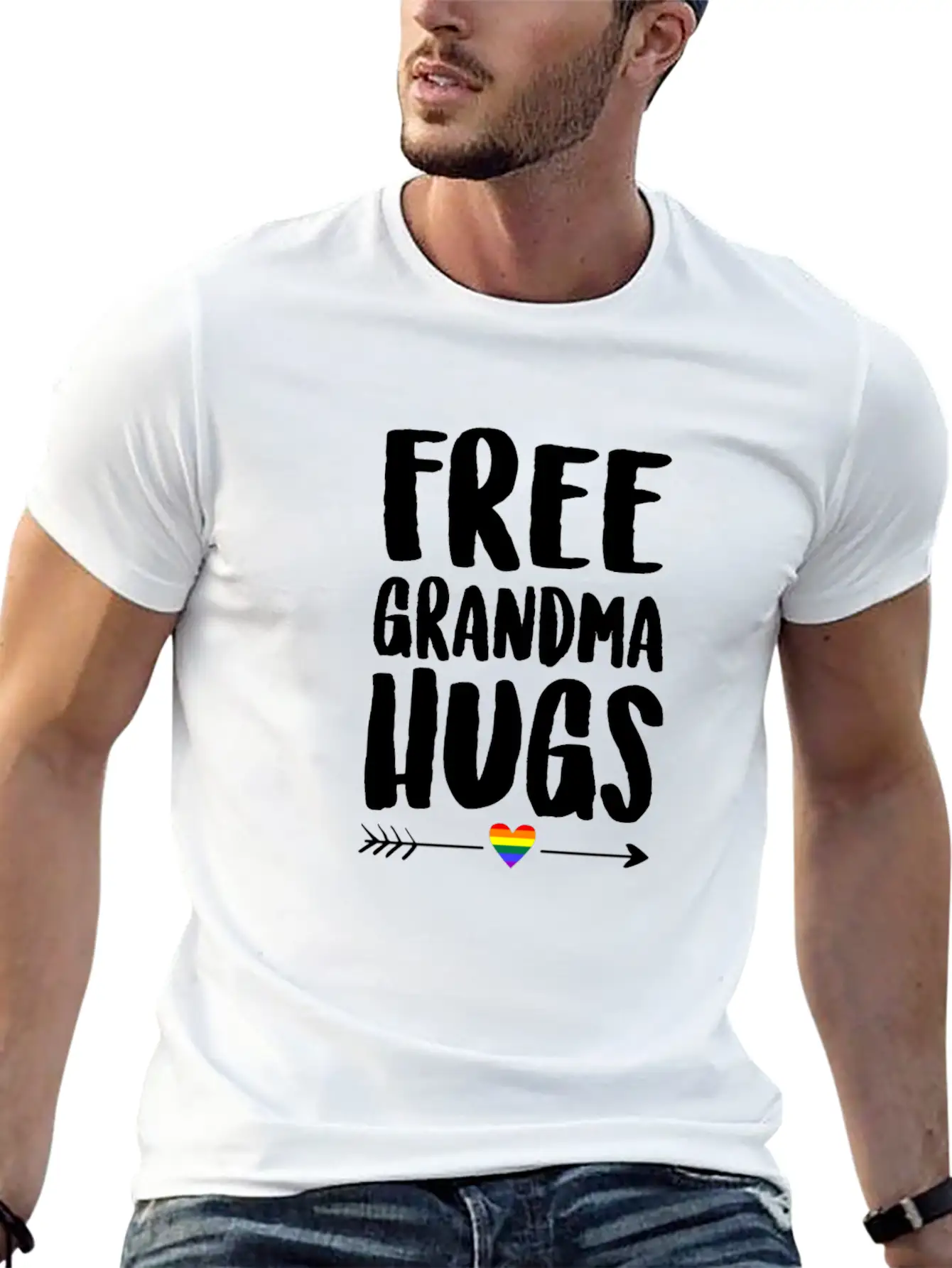 Free Grandma Hugs Arrow Rainbow Gay Pride TShirt Classic Cotton Tee – Unisex Comfort For Any Season