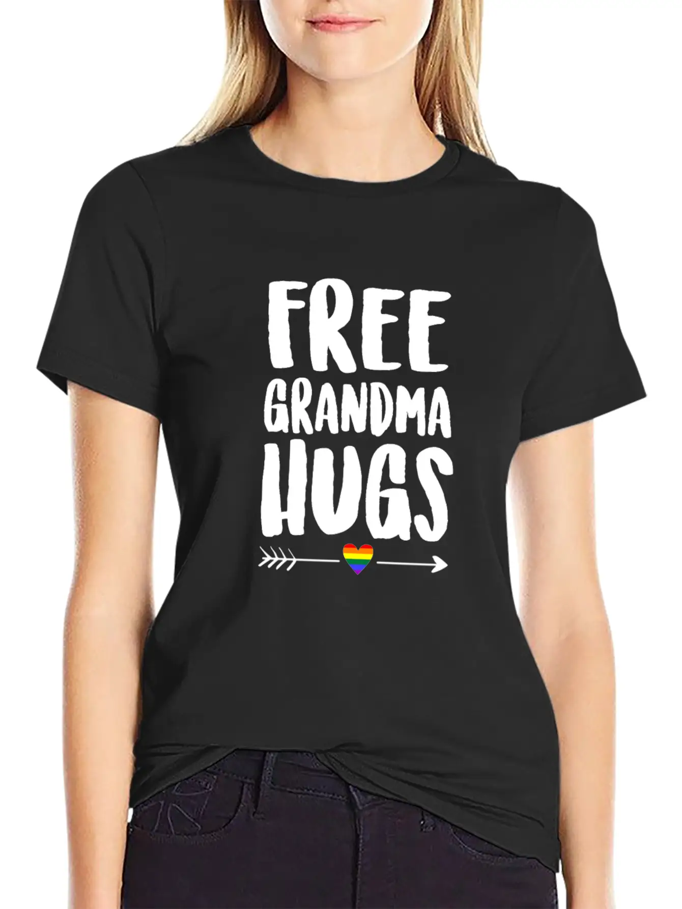 Free Grandma Hugs Arrow Rainbow Gay Pride TShirt Classic Cotton Tee – Unisex Comfort For Any Season