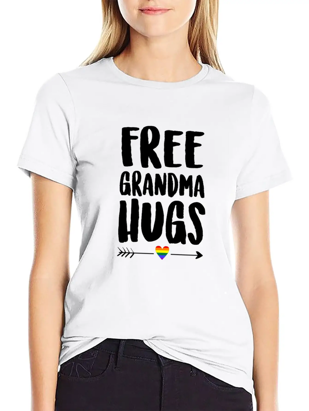 Free Grandma Hugs Arrow Rainbow Gay Pride TShirt Classic Cotton Tee – Unisex Comfort For Any Season