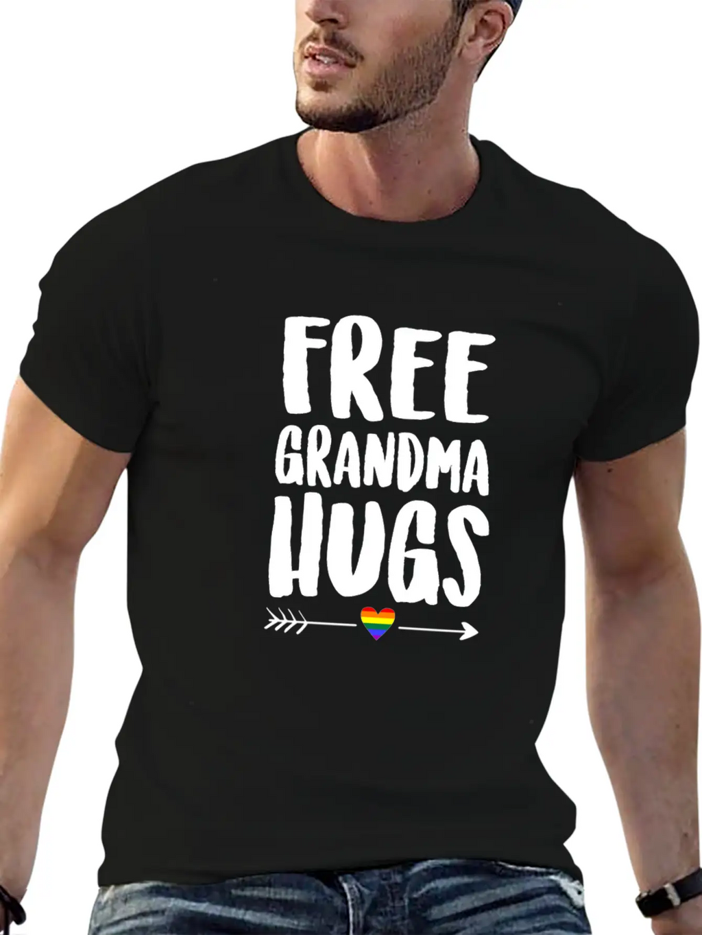 Free Grandma Hugs Arrow Rainbow Gay Pride TShirt Classic Cotton Tee – Unisex Comfort For Any Season